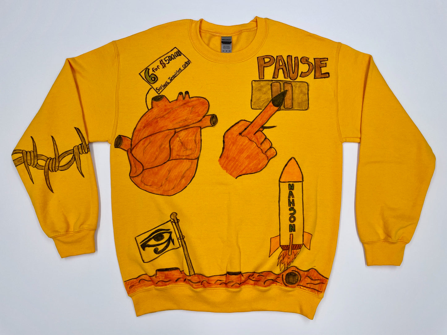 Sweatshirt Crew Neck Gold M