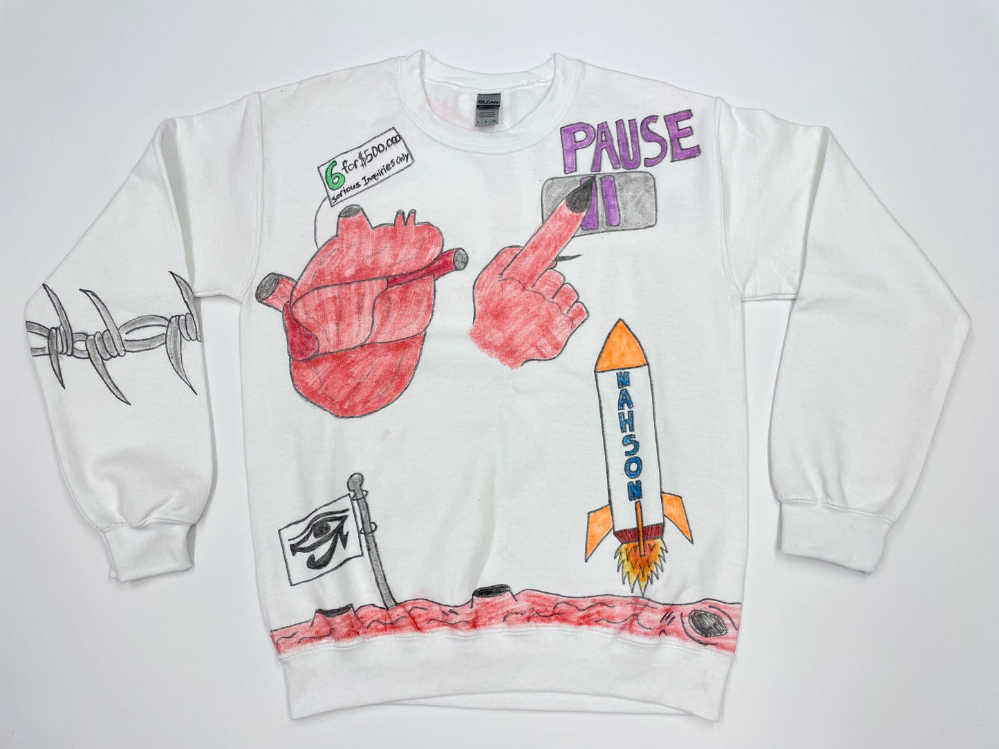 Sweatshirt Crew Neck White S