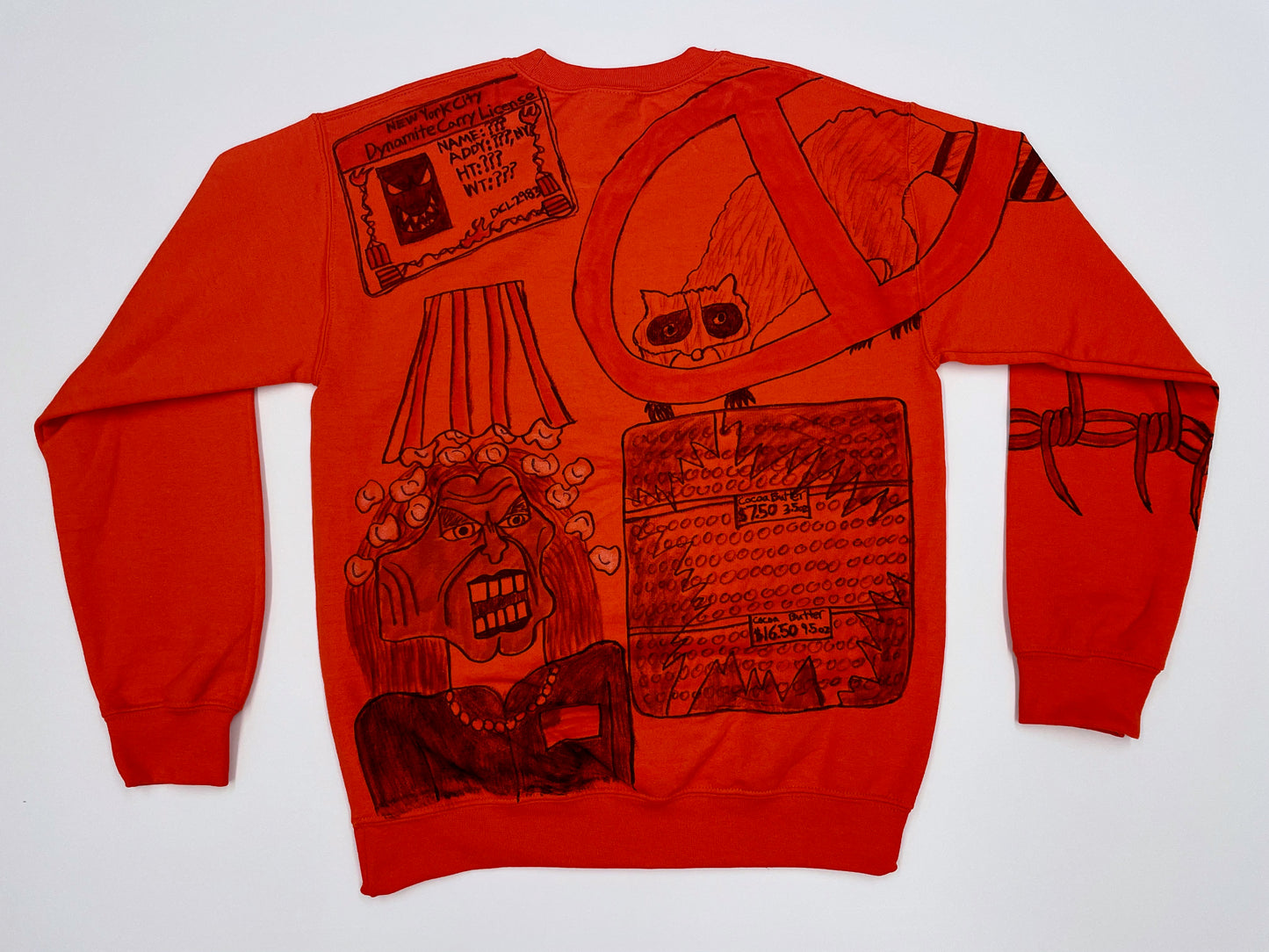 Sweatshirt Crew Neck Orange S